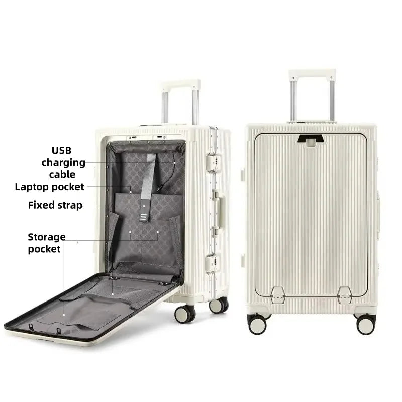 TheJiVibe Voyager Front Access Suitcase
