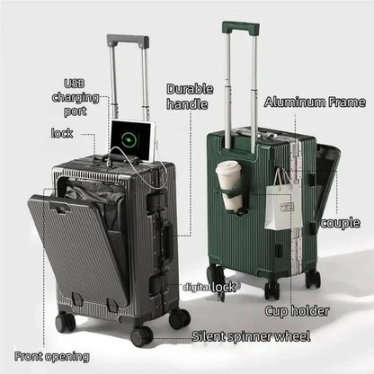 TheJiVibe Voyager Front Access Suitcase